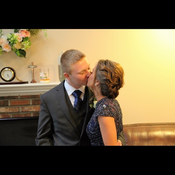 Navy Sherri Hill Prom Dress - Picture 7 of 8